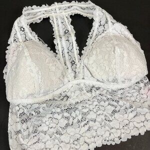 Women's True, white lace racer back Bralette Size M